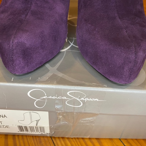 Jessica Simpson Pasadena Ankle Booties, Eggplant Suede, Sz. 7.5M. - Picture 8 of 16